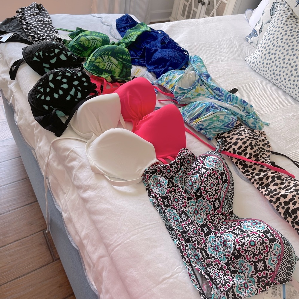 lot of swimsuits, Kenneth Cole, Shade & Shore, Target, La Blanca l, xl 38d, 38dd